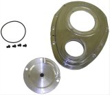 Cloyes Quick Button Two-Piece Timing Covers 9-221 Cover, 2-Piece, Adjustable Cam Button, Aluminum, Natural, Chevy, Non-Factory Roller Small Block, Each thumbnail 1