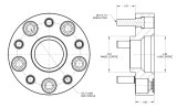 Spidertrax Off-Road Wheel Adapters WHS030 Adapters, Jeep 5 x 5 in. to Jeep JL 5 x 5 in. Conversion, Billet Aluminum, Blue Anodized, Pair thumbnail 1