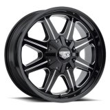 REV Wheels 823 Series Offroad Gloss Black Machined 17x9 Wheel, Series, Offroad, 17 in. x 9 in., Aluminum, Machined, 6 x 5.5 in./135mm Bolt Circle, 4.53 in. Backspace, Each thumbnail 1