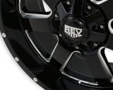 REV Wheels 885 Series Offroad Gloss Black Machined 17x9 Wheel, Series, Offroad, 17 in. x 9 in., Aluminum, Machined, 5 x 5 in./5.5 in. Bolt Circle, 4.53 in. Backspace, Each thumbnail 7