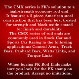 FK CMX Series Rod Ends CMXL8T End, Series, 1/2 in.-20 LH, Male Threads, 2-piece, Alloy Steel, 0.500 in. Bore, Each thumbnail 1
