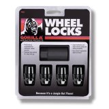 Gorilla Wheel Lock Systems 71641NBC Lug Nuts, Conical Seat, 14mm x 1.50 RH, Closed End, Locking, Black Chrome Steel, Set of 4 thumbnail 2