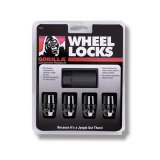 Gorilla Wheel Lock Systems 71641NBC Lug Nuts, Conical Seat, 14mm x 1.50 RH, Closed End, Locking, Black Chrome Steel, Set of 4 thumbnail 3