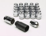 Gorilla Wheel Installation Kits 000000000000091783 Lug Nuts, Conical Seat, Bulge, 1/2 in. x 20 RH, Closed End, Standard, Locking, Chrome Plated Steel, Set of 20 thumbnail 1