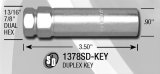 Gorilla Small Diameter Lug Nut Keys 1378SD-KEY Replacement Key, Deep Socket, 13/16 in. and 7/8 in. Hex, Each thumbnail 2