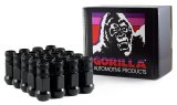 Gorilla Race Lug Nuts 45038BC-20 Nuts, Race, Conical Seat, Bulge, 12mm x 1.50 RH, Open End, Black Chrome Steel, Set of 20 thumbnail 1