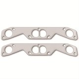 Remflex Exhaust Header Gasket Sets 2040 and Manifold Gaskets, Round Port, Graphite, Adapter Flange Gasket, Fits 7-bolt Stahl Pattern, Chevy Small Block, Pair thumbnail 1