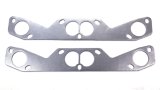 Remflex Exhaust Header Gasket Sets 2040 and Manifold Gaskets, Round Port, Graphite, Adapter Flange Gasket, Fits 7-bolt Stahl Pattern, Chevy Small Block, Pair thumbnail 2