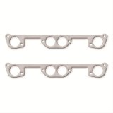 Remflex Exhaust Header Gasket Sets 12-002 and Manifold Gaskets, Round Port, Graphite, Pontiac, Pair thumbnail 1