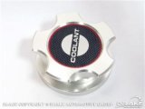 Drake Coolant Reservoir Cap Covers AR3Z-8100-BL Covers, Aluminum, Brushed, Logo, Ford, Each thumbnail 1
