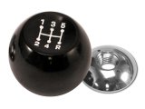 Drake Shift Knobs for 1985-1993 MUSTANG - E5ZZ-7213-T5 Transmission Shifter Knob, Round, Plastic, Black, 5 Speed, Thread On M12 x 1.75mm, Ford, Each thumbnail 1