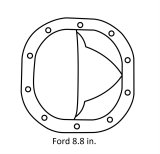 Drake Differential Girdles 5R3Z-4033-B Covers, Girdles, 10-bolt, Aluminum, Natural, Ford 8.8 in., Each thumbnail 1