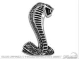 Drake Emblems F6ZZ-16228-A Emblem, Cobra Logo, Passenger Side Fender, Double-sided tape, Plastic, Chrome, Ford, Each thumbnail 1