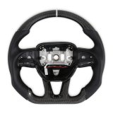 Drake Steering Wheels CH950-19 Wheel, Carbon Fiber with Leather Grips, 3 Spoke, Flat Bottom, Silver Stitching, Heated, Reuse Airbag and Factory Controls, Black, Dodge, Each thumbnail 6