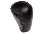 Drake Shift Knobs for 1979-1998 MUSTANG - F4ZZ-7213-A Transmission Shifter Knob, Round, Plastic, Leather, Black, 5 Speed, Thread On M12 x 1.75mm, Ford, Each thumbnail 1