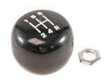 Drake Shift Knobs for 1986-1993 MUSTANG - E7ZZ-7213-T5 Transmission Shifter Knob, Round, Plastic, Black, 5 Speed, Thread On M12 x 1.75mm, Ford, Each thumbnail 1