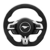 Drake Steering Wheels MU950-10 Wheel, Alcantara, 3 Spoke, Flat Bottom, Silver Stitching, Reuse Airbag and Factory Controls, Black, Ford, Each thumbnail 2