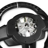 Drake Steering Wheels MU950-05 Wheel, Carbon Fiber with Leather Grips, 3 Spoke, Flat Bottom, Silver Stitching, Reuse Airbag and Factory Controls, Black, Ford, Each thumbnail 3