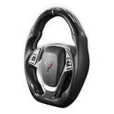 Drake Steering Wheels for 2014-2019 CORVETTE - CV950-21 Wheel, Carbon Fiber with Leather Grips, 3 Spoke, Flat Bottom, Silver Stitching, Reuse Airbag and Factory Controls, Chevrolet, Corvette, Each thumbnail 3