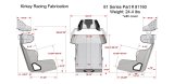 Kirkey 81 Series Aluminum Road Race Seat and Cover Kits 81160KIT Bucket Seats, Kits, 20 degree Layback, Black Tweed Cover, 32 in. Height, 16 in. Hip Width, Each thumbnail 1