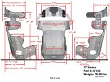 Kirkey 37 Series 600 Micro Sprint Aluminum Seat and Cover Kits 37150KIT Bucket Seats, Kits, 10 degree Layback, Black Tweed Cover, 32.000 in. Height, Front, Each thumbnail 1