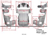 Kirkey 37 Series 600 Micro Sprint Aluminum Seat and Cover Kits 37140KIT Bucket Seats, Kits, 10 degree Layback, Black Tweed Cover, 30.000 in. Height, Front, Each thumbnail 1