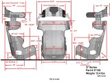 Kirkey 37 Series 600 Micro Sprint Aluminum Seat and Cover Kits 37120KIT Bucket Seats, Kits, 10 degree Layback, Black Tweed Cover, 26.250 in. Height, Front, Each thumbnail 1