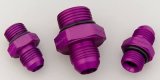 MagnaFuel Pressure Control Unit Fitting Kits MP-3600 Fittings, Fuel Regulator, MP-9633 Regulator Kits, One -8 AN Inlet and Two -6 AN Outlet Fittings, Purple, Kit thumbnail 1