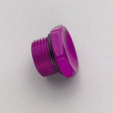 MagnaFuel Plugs MP-3002 Fitting, External Hex Head Port Plug, -10 AN O-Ring, Aluminum, Purple Anodized, Each thumbnail 2