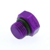 MagnaFuel Plugs MP-3000 Fitting, External Hex Head Port Plug, -6 AN O-Ring, Aluminum, Purple Anodized, Each thumbnail 2