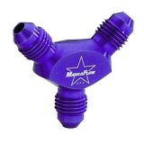 MagnaFuel Y-Fittings MP-6244 Fitting, Y, -4AN/-4AN/-4AN, Male All, Aluminum, Purple Anodized, Each thumbnail 2