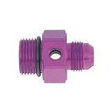 MagnaFuel Pressure Gauge Adapters MP-3064 Adapter, -10 AN Male, -12 AN Male O-Ring, 1/8 in. NPT Port, Aluminum, Purple Anodized, Each thumbnail 1