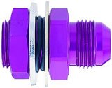 MagnaFuel Bulkhead Adapter Fittings MP-3006 Fitting, Straight, Union, -12 AN, Aluminum, Purple, with Washer's and Jam Nut, Each thumbnail 2