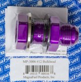 MagnaFuel Bulkhead Adapter Fittings MP-3006 Fitting, Straight, Union, -12 AN, Aluminum, Purple, with Washer's and Jam Nut, Each thumbnail 3