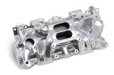 Weiand Street Warrior Intake Manifolds 8120P Manifold, Warrior, Dual Plane, Aluminum, Polished, Square Bore, Chevy, Small Block, Each thumbnail 1