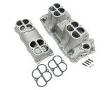 Weiand Hi-Ram Tunnel Ram Intake Manifolds 1981 Manifold, Hi-Ram, Ram, Aluminum, Natural, Dual Square Bore, Chevy, Big Block, Oval Port, Each thumbnail 2