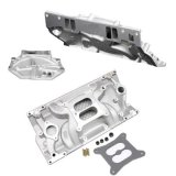 Weiand Street Warrior Intake Manifolds 8121 Manifold, Warrior, Dual Plane, Aluminum, Natural, Square Bore, Chevy, Small Block, Each thumbnail 2