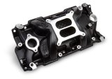 Weiand Speed Warrior Intake Manifolds 8150BK Manifold, Warrior, Aluminum, Black Ceramic, Non-EGR, Square Bore, Chevy Small Block Gen I, Each thumbnail 1