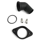 Weiand Aluminum Water Necks 6255 Neck, Aluminum, Black Ceramic, 75 Degree, Chevy, Big/Small Block, Each thumbnail 1