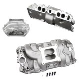 Weiand Stealth Intake Manifolds for 1974 BEL AIR, MONTE CARLO - 8019 Manifold, Stealth, Dual Plane, Aluminum, Natural, Square Bore, Chevy, Big Block, Oval Port, Each thumbnail 3