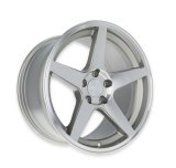 Rocket Racing Flare Titanium Machined Wheels 18x10 Wheel, Machined, 18 in. x 10 in., Aluminum, Silver, Machined, 5.00 in. Backspace, 5 x 5 in. Bolt Pattern, "C" Face, Each thumbnail 4
