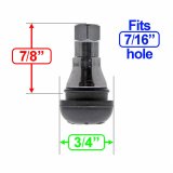 Rocket Racing Chrome Tire Valve Stems C504S Stem, Pull-Through, Short, Rubber, Plated, Steel, Each thumbnail 1