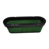 Green Filter High Performance Factory Replacement Air Filters 7087 Filter, Replacement, Conical Oval, Woven Cotton, Green, Chevy, 6.2L, 7.0L, Each thumbnail 1