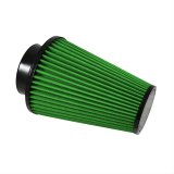 Green Filter High Performance Universal Air Filters 7210 Filter, Conical Flanged, Woven Cotton, Green, 3.50 in. Inlet Flange Diameter, 8.00 in. Length, Each thumbnail 1
