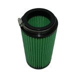 Green Filter High Performance Universal Air Filters 7295 Filter, Conical Flanged, Cotton Gauze, Green, 4.33 in. Diameter, 6.00 in. Height, 2.70 in. Inlet Flange Diameter, Universal, Each thumbnail 1