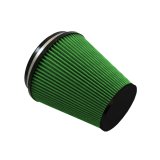 Green Filter High Performance Universal Air Filters 2382 Filter, Conical Flanged, Woven Cotton, Green, 6.000 in. Inlet Flange, 8.00 in. Length, Each thumbnail 1