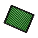 Green Filter High Performance Factory Replacement Air Filters 7190 Element, Panel, Woven Cotton, Green, Ford, Lincoln, Mercury, 3.8, 5.0L, Each thumbnail 1