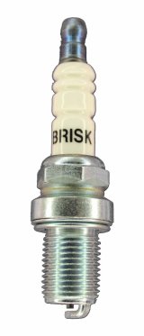 Brisk Silver Racing Spark Plugs DR12S Plugs, Racing, Silver, 14mm Thread Size, 19mm Reach, Gasket Seat, 12 Heat Range, Resistor, Each thumbnail 2