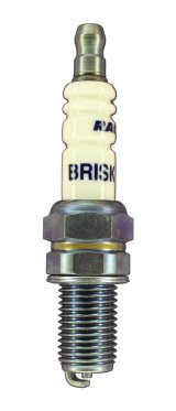 Brisk Silver Racing Spark Plugs BR12S Plugs, Racing, Silver, 12mm Thread Size, 19mm Reach, Tapered Seat, 12 Heat Range, Resistor, Each thumbnail 1