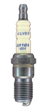 Brisk Silver Racing Spark Plugs GR10S Plugs, Racing, Silver, 14mm Thread Size, 18mm Reach, Tapered Seat, 10 Heat Range, Resistor, Each thumbnail 1